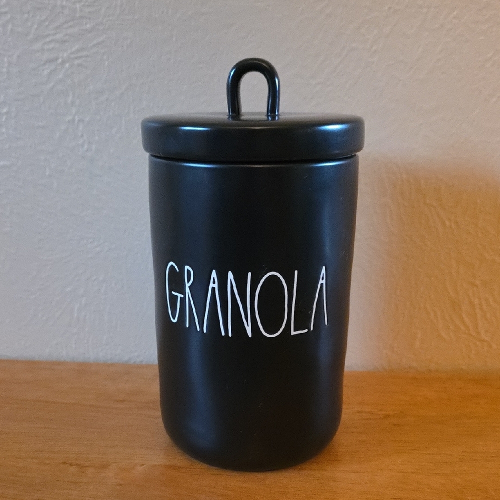 Rae Dunn Artisan Black Granola Storage Jar